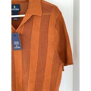 Stafford short sleeve knit polo, Copper color, size Small
New with Tags